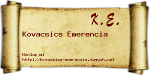 Kovacsics Emerencia névjegykártya